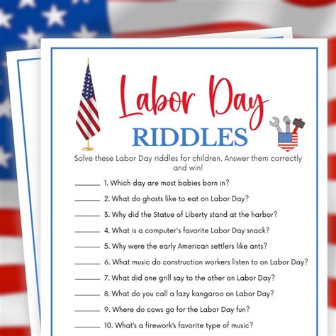 Labor Day Games, Riddles, Labor Day Party Games, Memorial Day Games ...