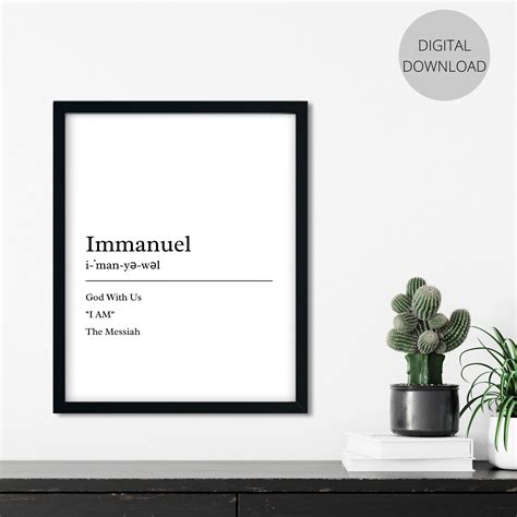Immanuel Definition Print, Christian Printable, God With Us, "i Am ...