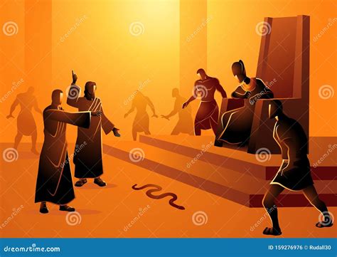 Moses Turn Staff into Snake Stock Vector - Illustration of figure ...
