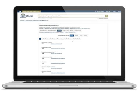 Index to Foreign Legal Periodicals - HeinOnline
