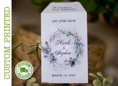 Greenery Seed Packets Custom Seed Packets Let Love Grow | Etsy