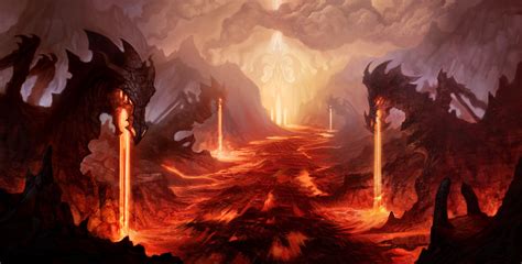 Epic Lava Landscape with Dragons - HD Wallpaper by Nemanja Stankovic