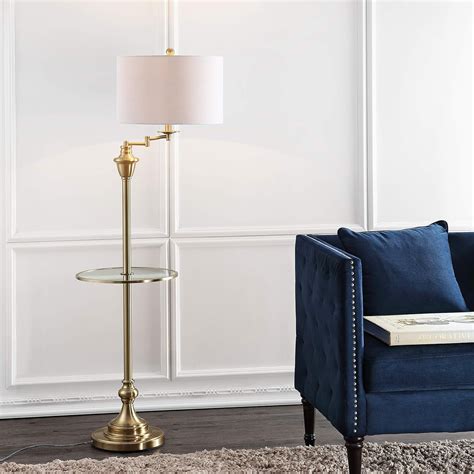 Rephen 60" Metal/Glass LED Side Table And Floor Lamp Contemporary ...