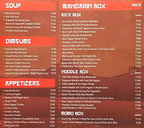 Menu at Mandarin Oak- The Heavenly Chinese, Mumbai, 122AB