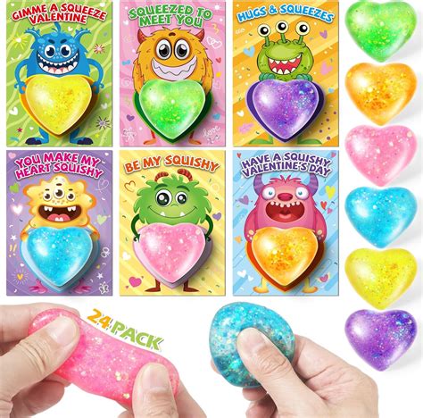Amazon.com: OCHIDO Kids Valentines Day Greeting Cards With Heart Shape ...