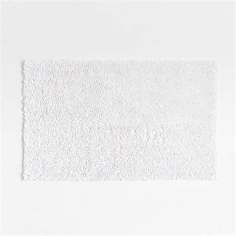 Loop Organic Cotton White Bath Mat + Reviews | Crate & Barrel