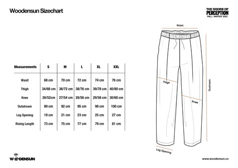 Size Chart | Pants | Woodensuncorp