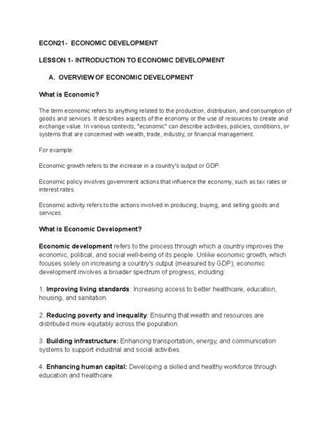 Image result for Economic Development Lessons