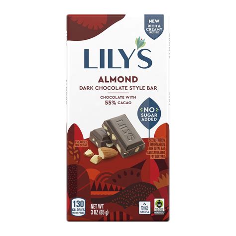Lily's Almond Dark Chocolate Style Sweets Bar 3 oz - Kosher, Gluten ...