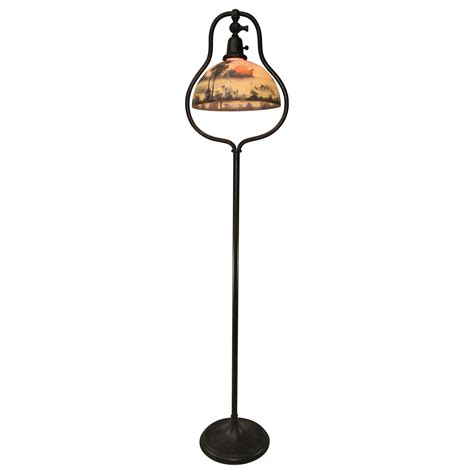 An Arts and Crafts Painted Iron and Metal Floor Lamp with Original ...