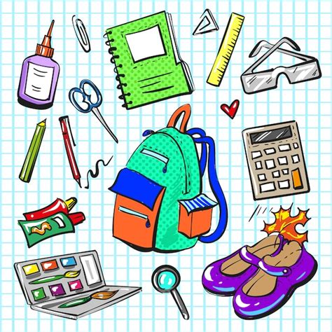 Vector pop art comic style fashion school patches set | Premium Vector