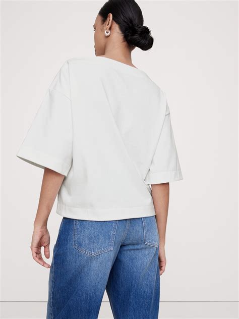 Cotton Boat-Neck T-Shirt | Banana Republic
