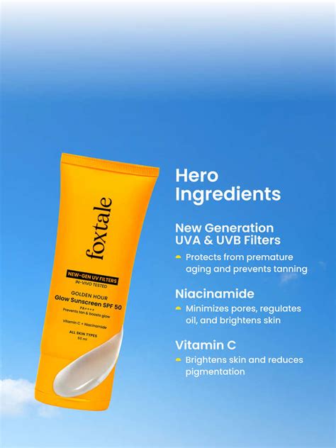 Buy Glow Sunscreen SPF 50 for Men & Women Online – Foxtale