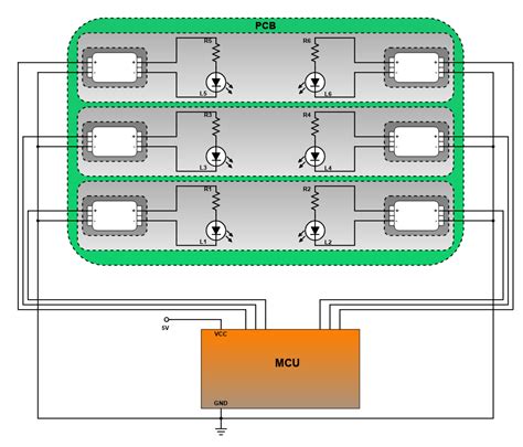 Scheme It | Blinking LEDs using LED Demo Board with SMT Releasable Poke ...