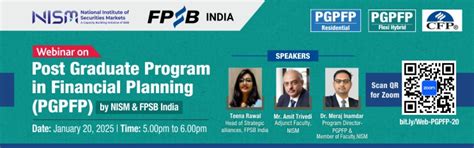 Webinar on ‘Post Graduate Program in Financial Planning’ - National ...