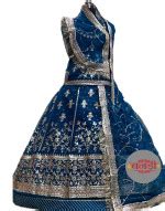 Designer Gotapatti Poshak in Peacock Blue Color