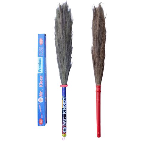 Mr. Kleen Premium & Deluxe Phool Jhadu Combo Pack | No Dust Broom Stick ...