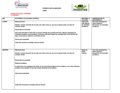 Planeación semana No 1 burbuja 1 del 29 al 03 de Diciembre. - Semana N ...