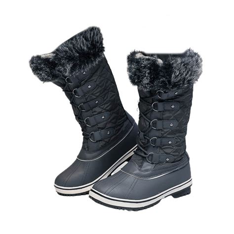 Grey Criss Cross Women Winter/Snow Boots - Little Surprise Box