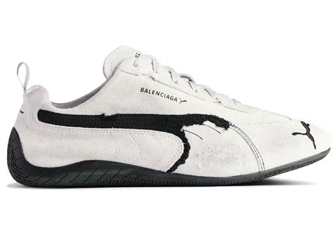 Balenciaga X Puma Speedcat Suede Distressed White Black Price in India ...