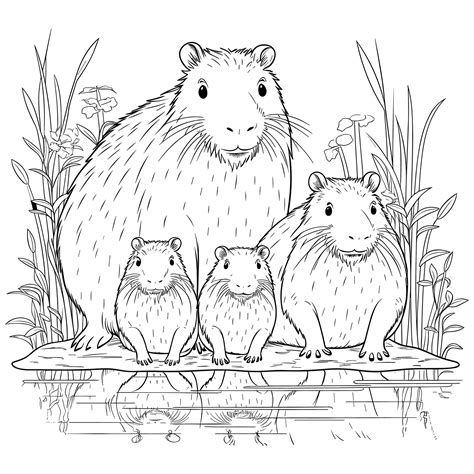 Capybara Coloring Pages Printable