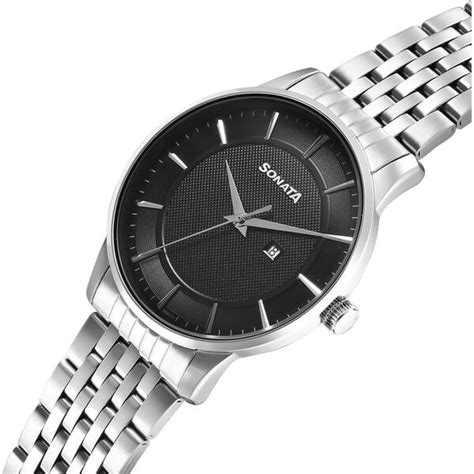 Buy Online Sonata Wedding Quartz Analog Black Dial Stainless Steel ...