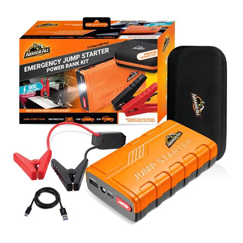 Armor All Emergency Jump Starter Power Bank Kit, 800A, 2000A, 3000A, and 4000A Peak Amps, Ultra ...