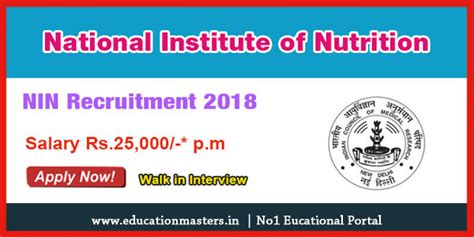 Latest Recruitment NIN (National Institute of Nutrition )-52 Job ...