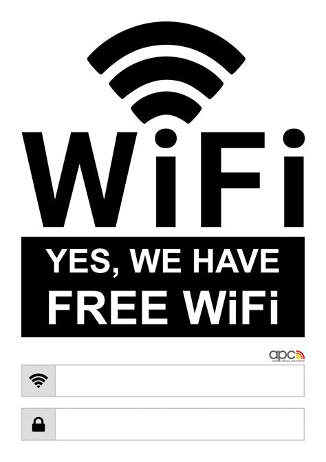 Free Printable WiFi Password Signs (poster template downloads) - APC ...