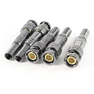OROOBA® 5 Pcs Dark Gray Spring End BNC Male Jack Coax Connector CCTV ...
