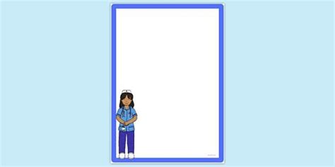 Simple Blank Nurse Page Border | Page Borders | Twinkl