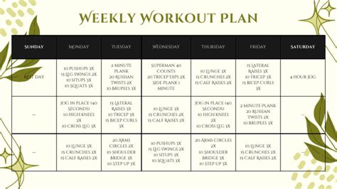 Image result for Developing a Weekly Workout Training Schedule