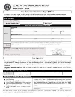 Fillable Online Driver License or Identification Card Change of Address ...