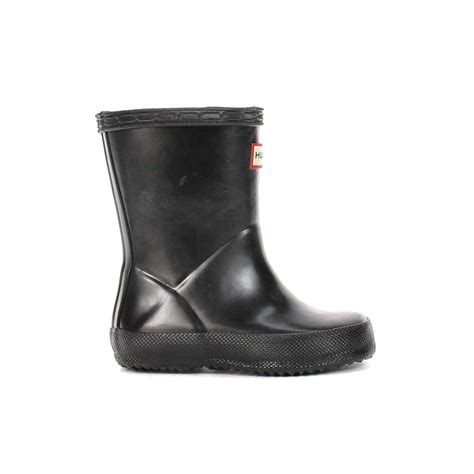Hunter Little Kids Original First Classic Gloss Black Rain Boots ...