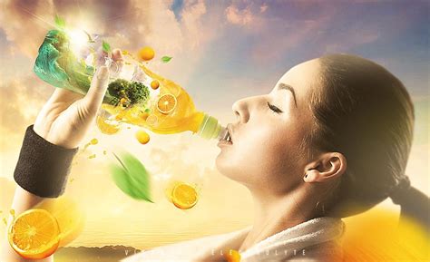 PS-健康运动橙汁饮料场景合成海报 - 平面设计教程_PS（CC 2017） - 虎课网