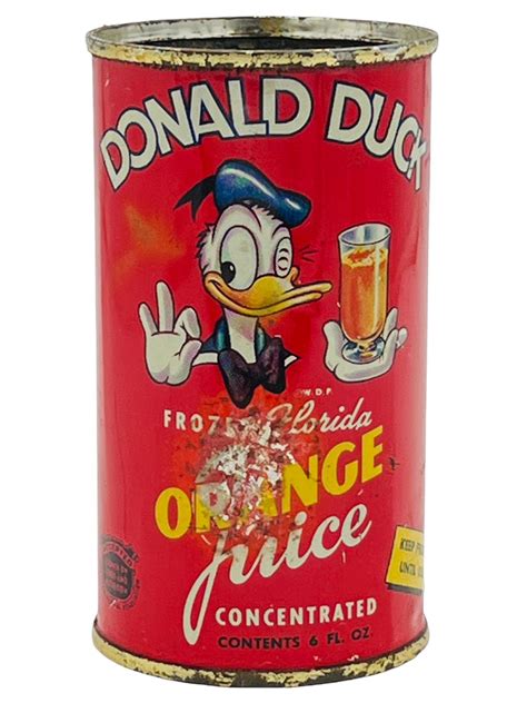 Vintage 1940s Disney Donald Duck Orange Juice Can 6 oz Size Collectible ...