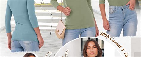 ANRABESS Women Long Sleeve Shirts Rib Knit Slim Fit Tops Basic Tee 2025 Fall Outfits Casual T-Shirt