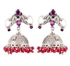 Buy Over 200 Design Peacock Jhumka Earrings Silver Online in India