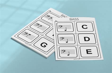 Printable Music Note Flash Cards Bass Clef Printable Flashcards ...