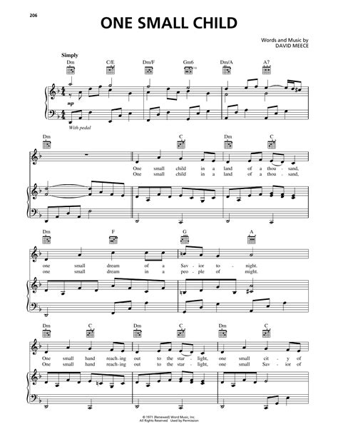 Download One Small Child - David Meece | Piano, Vocal & Guitar Sheet ...