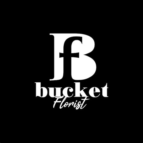 Bf letter for bucket florist logo design | Premium Vector
