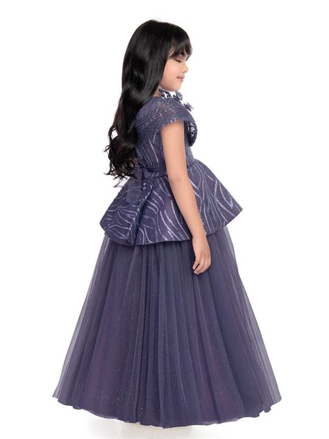 Lilac Coloured Wire Style Fancy Gown For Girls / Birthday, Festival ...