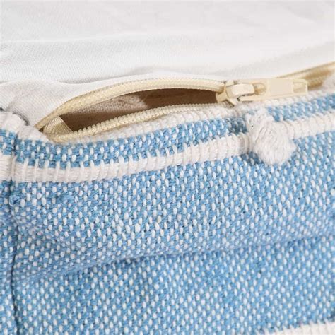 GEOMETRIC DETAILS BLUE POUFFE | HOME DECOR ONLINE INDIA – Su-Kham Home