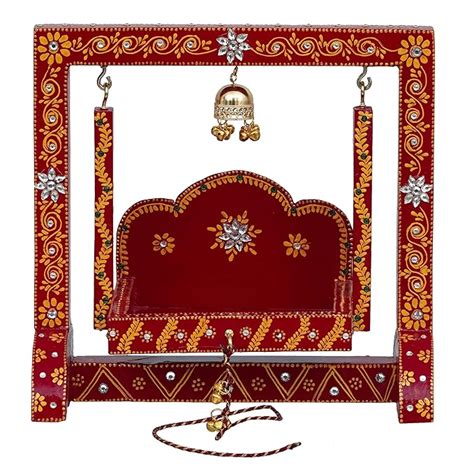 Ramkripa Art Handcrafted Wooden Jhoola/Jhula for Krishna Janmashtami ...