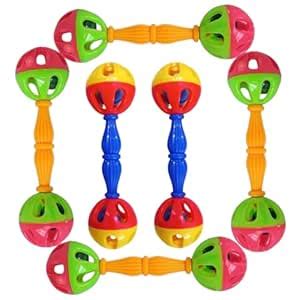 Khasala Brothers® 4 Pcs Non Toxic Baby Rattle Toys for Babies, Colorful ...