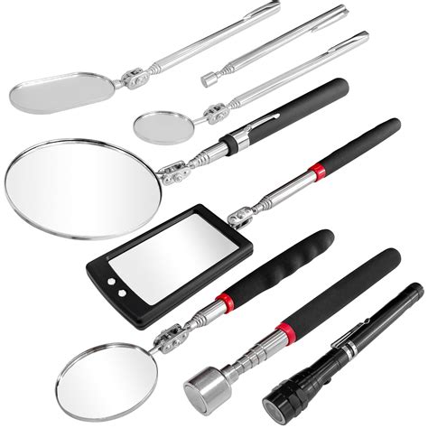 Sutekus Magnetic Tool & Telescoping Inspection Mirror Set Including 5pcs Swivel Head Telescoping ...