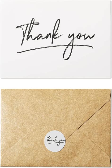 Buy InstaDecor 100 Packs Thank You Cards with Envelopes and Stickers ...