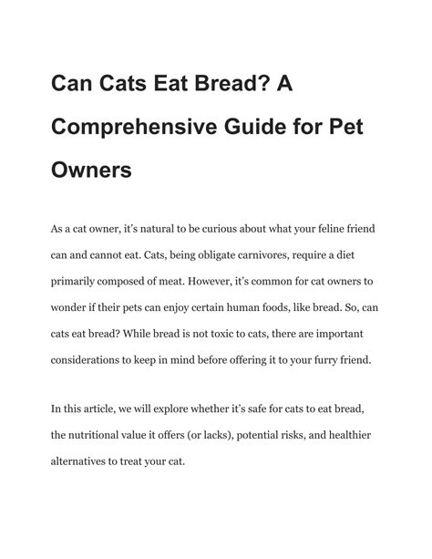 PPT - Can Cats Eat Bread? Everything You Need to Know About Feeding ...