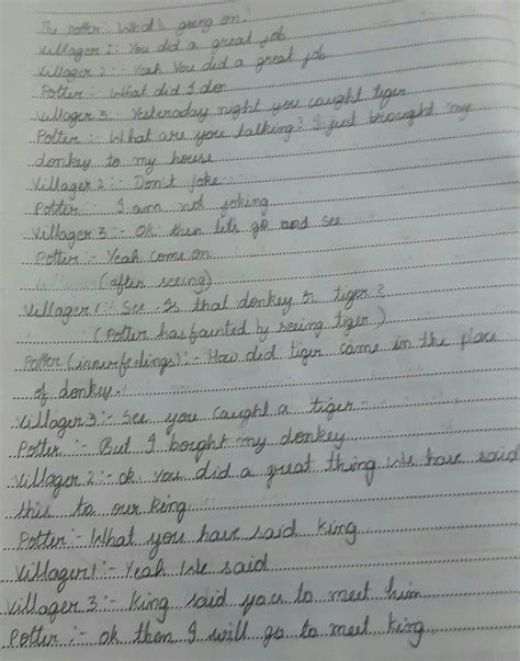 1.write the conversation between the Potter and villagers2.prepare a ...