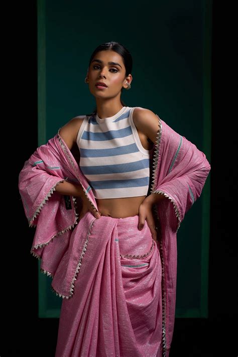 Baby Pink Shimmer Pure Cotton Saree – Mohi fashion